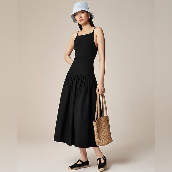 NWT J CREW Pintuck mixy dress in black - Picture 2 of 7